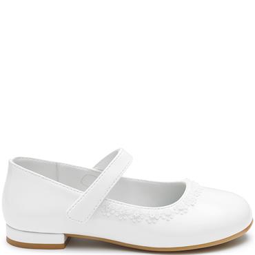 DUBARRY GIRLS STRAP COMMUNION SHOE - WHITE PATENT